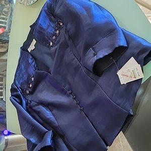 JR NITES. sapphire blue 2 PC top. 20 nwt